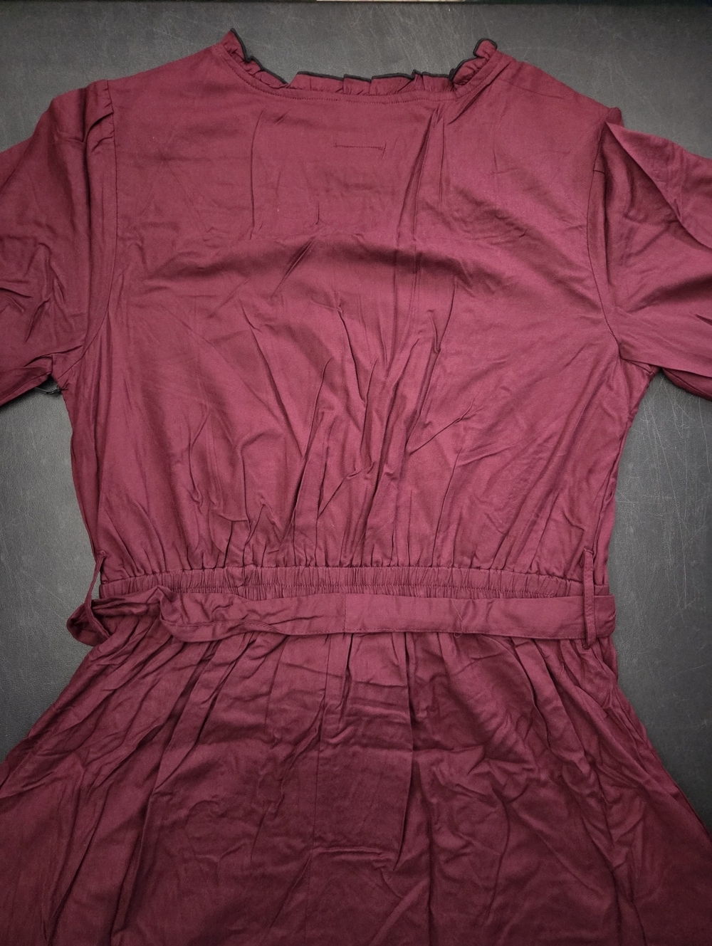NWT - LEA Floral Embroidered Long Sleeve Fully Lined Midi Dress with Belt-Size L - Picture 16 of 16
